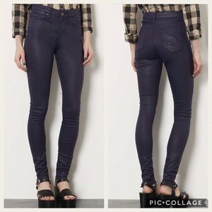 EUC Topshop Coated Indigo MOTO Leigh Jeans 30x34